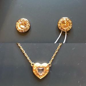 Coach Rose Gold Necklace & Earrings
